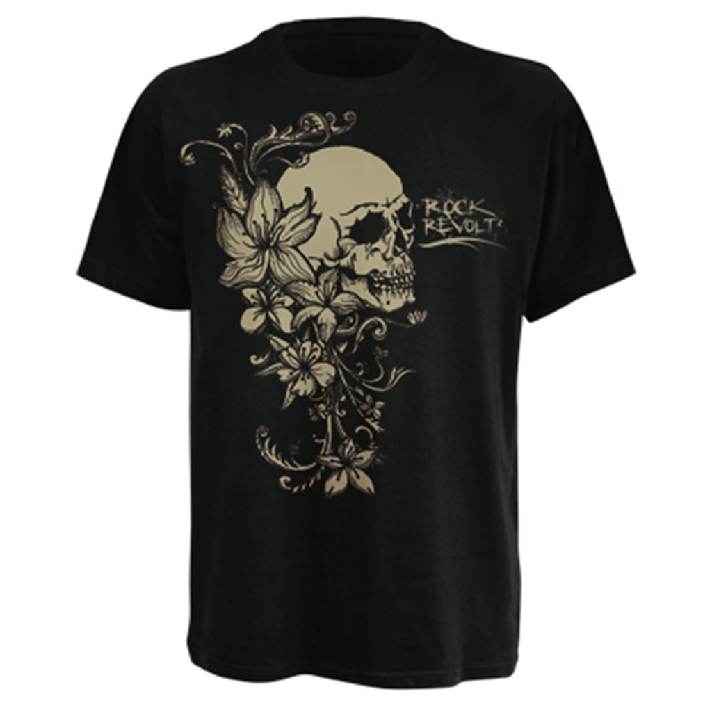 Rock Revolt Big Skull With Flowers